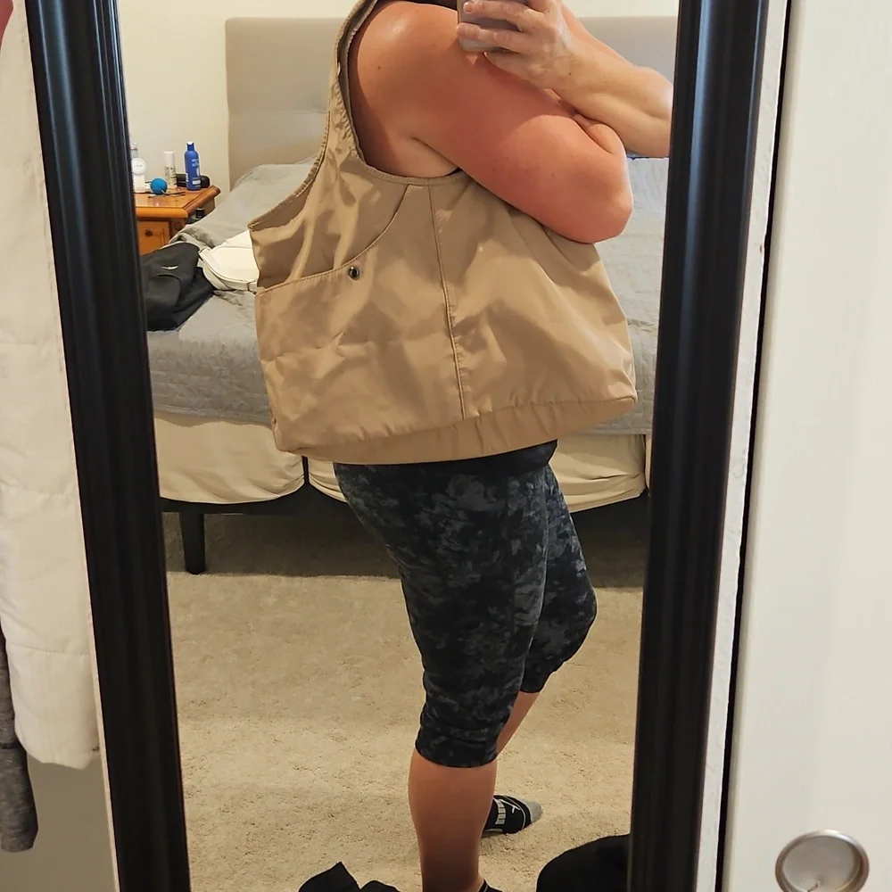 Zooeass Tan Nylon Travel Shoulder Bag Tote Gym Bag - Picture 5 of 5